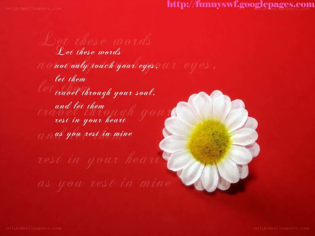 flower with quote on red