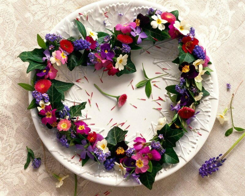 Flower Wreath on Plate