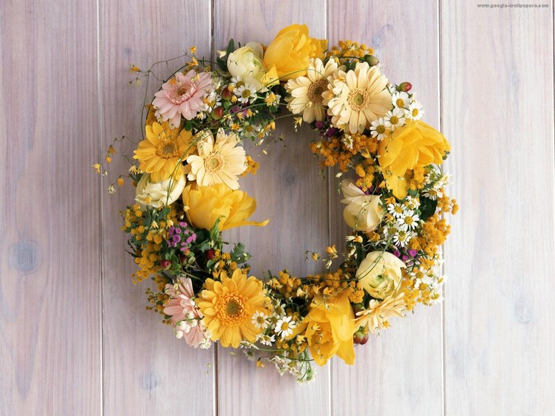 Flower Wreath on Wall