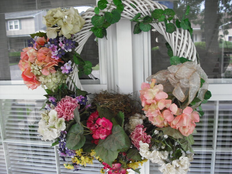 Flower Wreath on Window