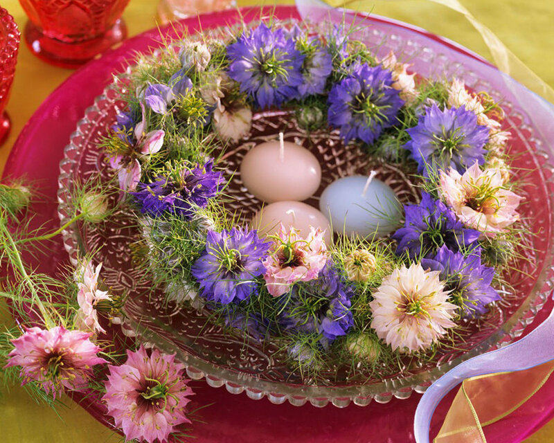 Flower Wreath with Candles