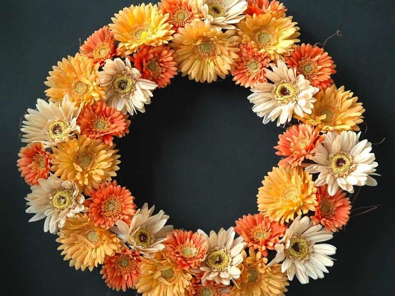 Flower Wreath with Gerbera Daisies
