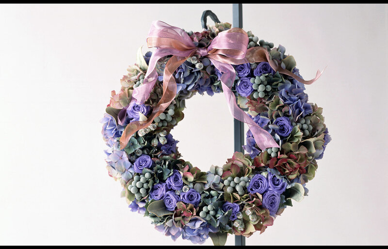 Flower Wreath with Ribbon