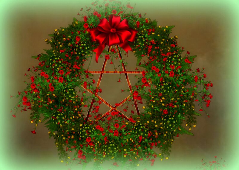 Flower Wreath with Star