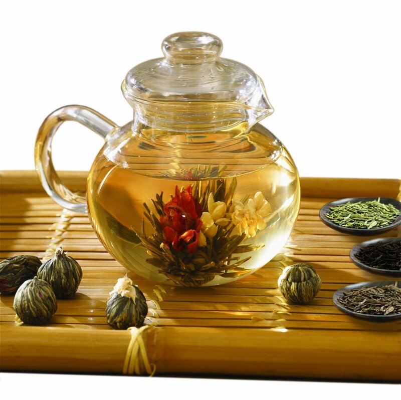 Flowering Tea in Glass Pot