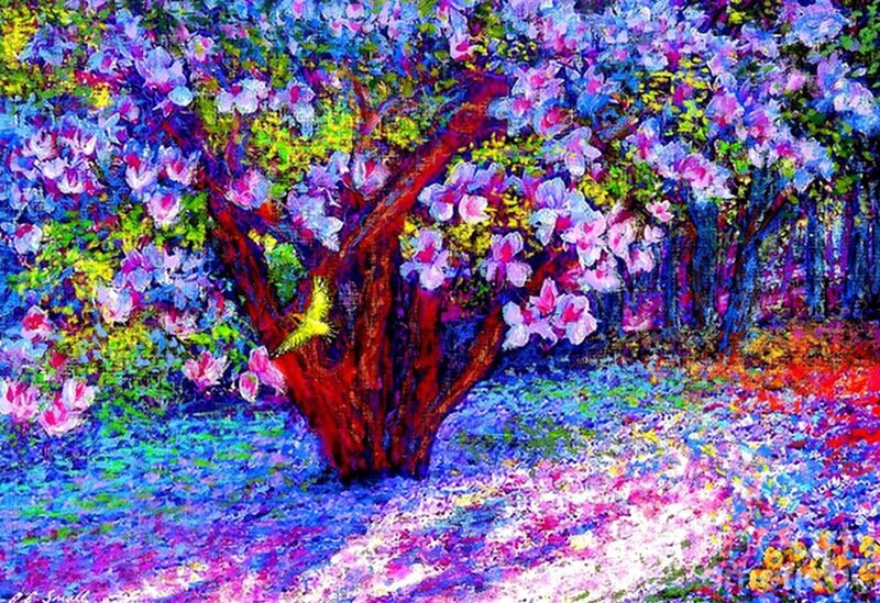 Flowering Tree in Garden — Purple