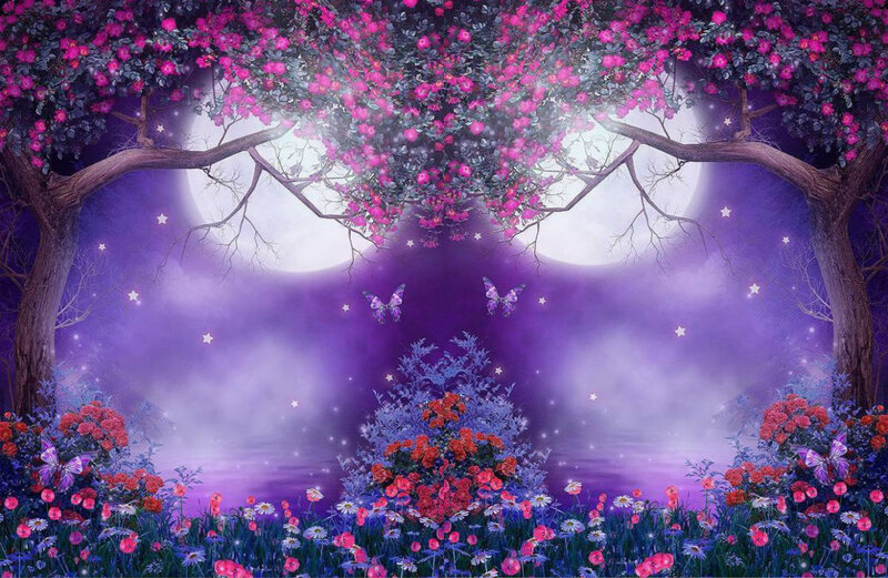 Flowering Trees at Night