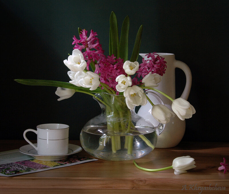 Flowers and a teacup