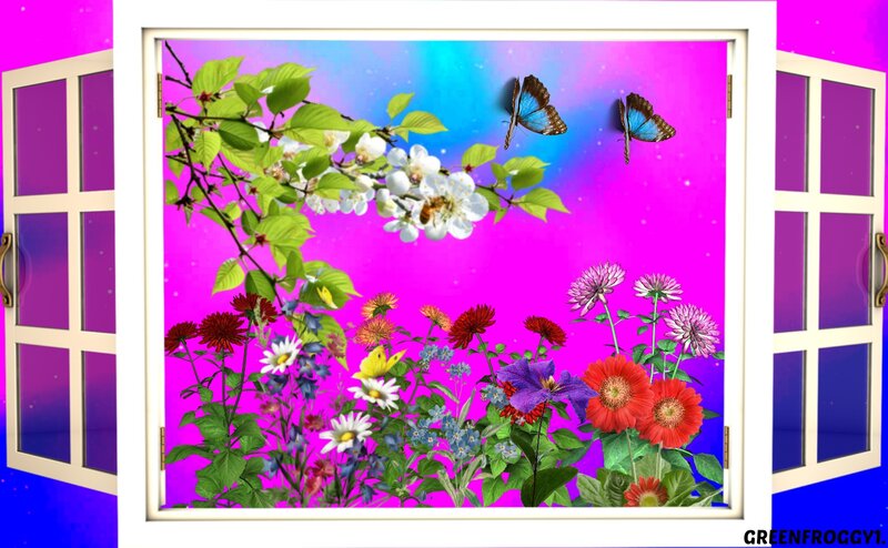 Flowers and Butterflies — Purple, Vibrant, Spring