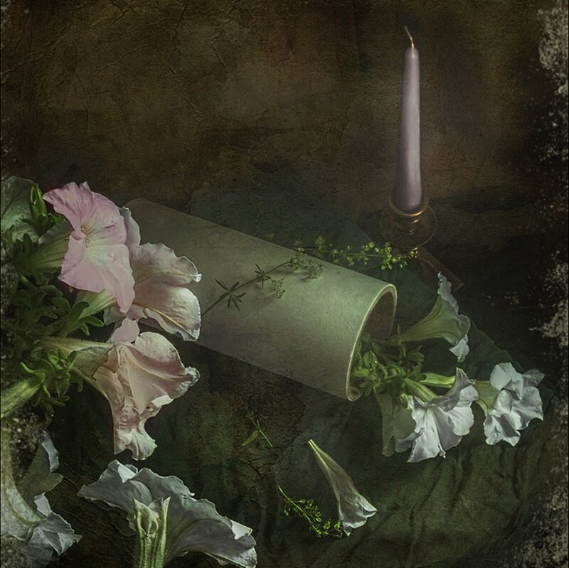 Flowers and Candle