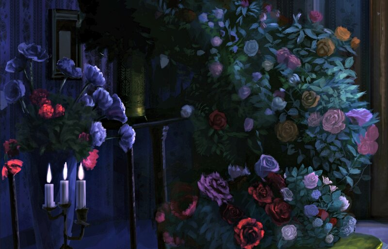 Flowers and Candles in Room