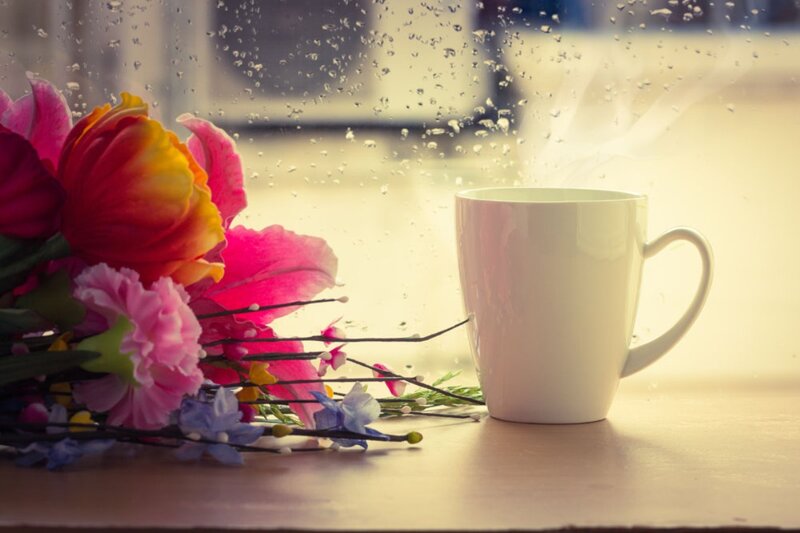 Flowers and Coffee Cup