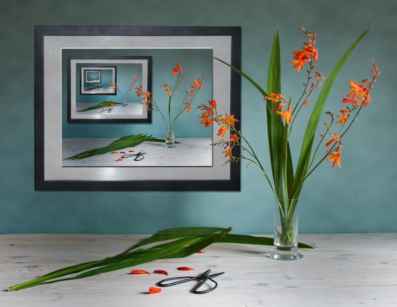 Flowers and framed art