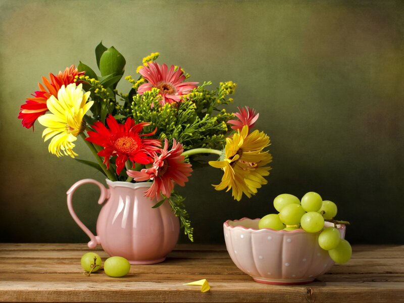 Flowers and Grapes