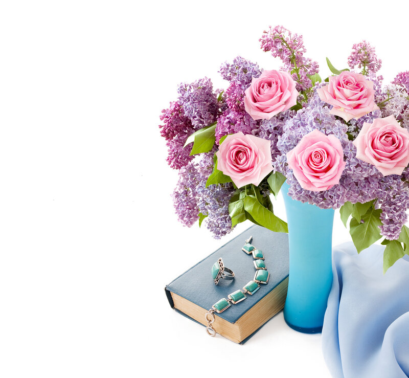 Flowers and Jewelry on Book