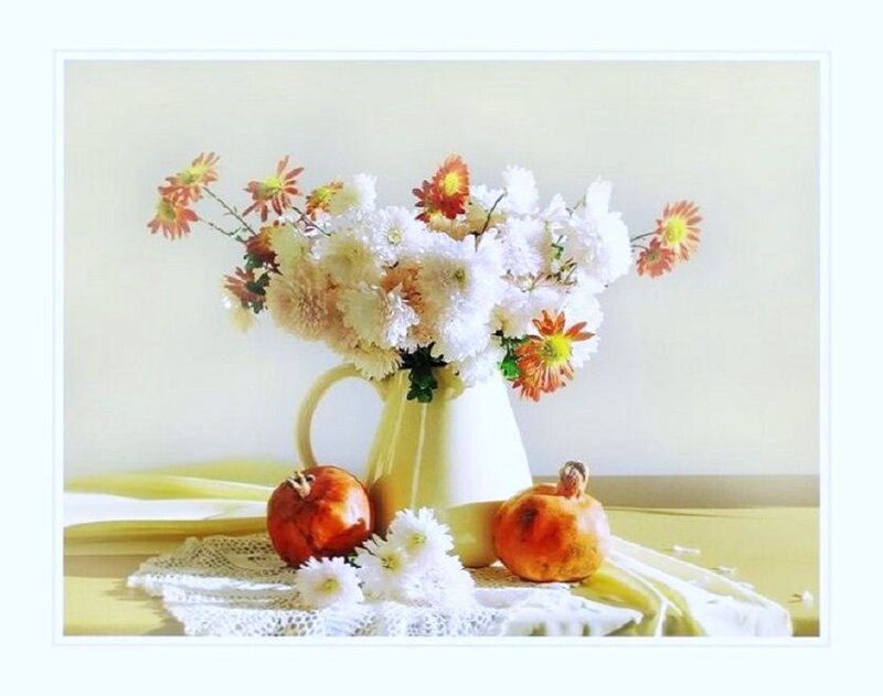 Flowers and pomegranates