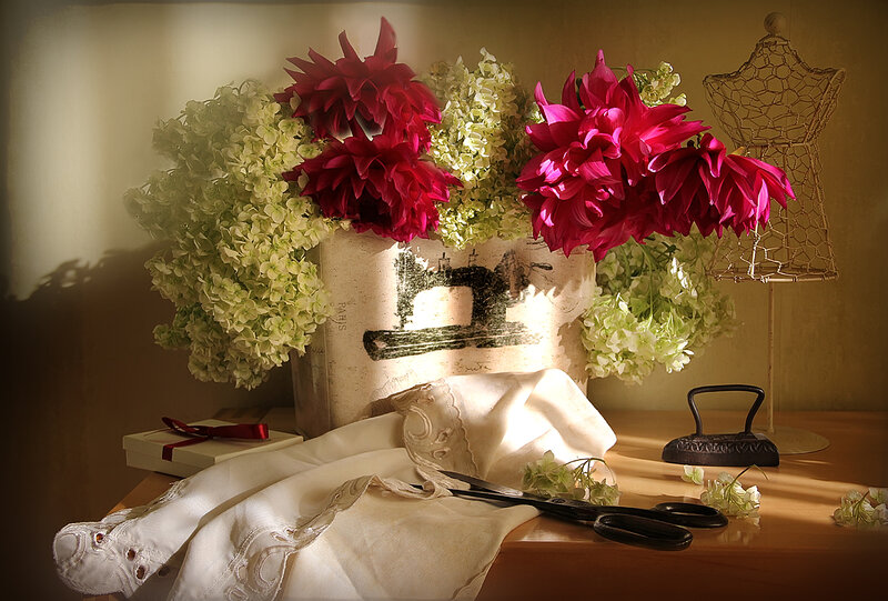 Flowers and Sewing Items
