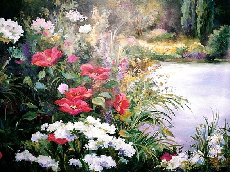 Flowers by a River