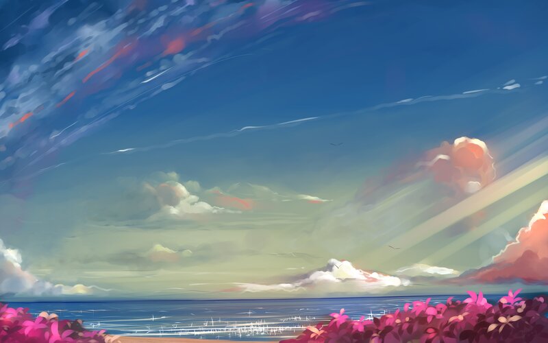 Flowers by the Sea — Blue