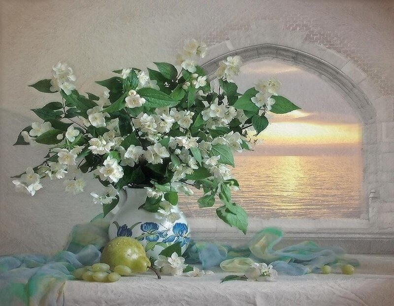 Flowers by the window