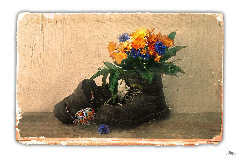 Flowers in a boot