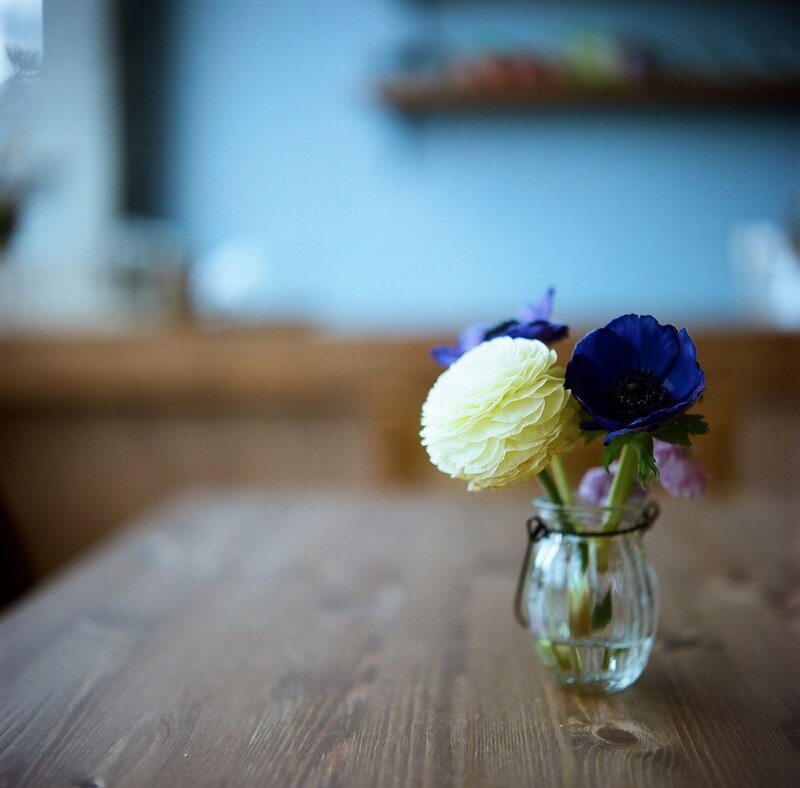 Flowers in a glass jar