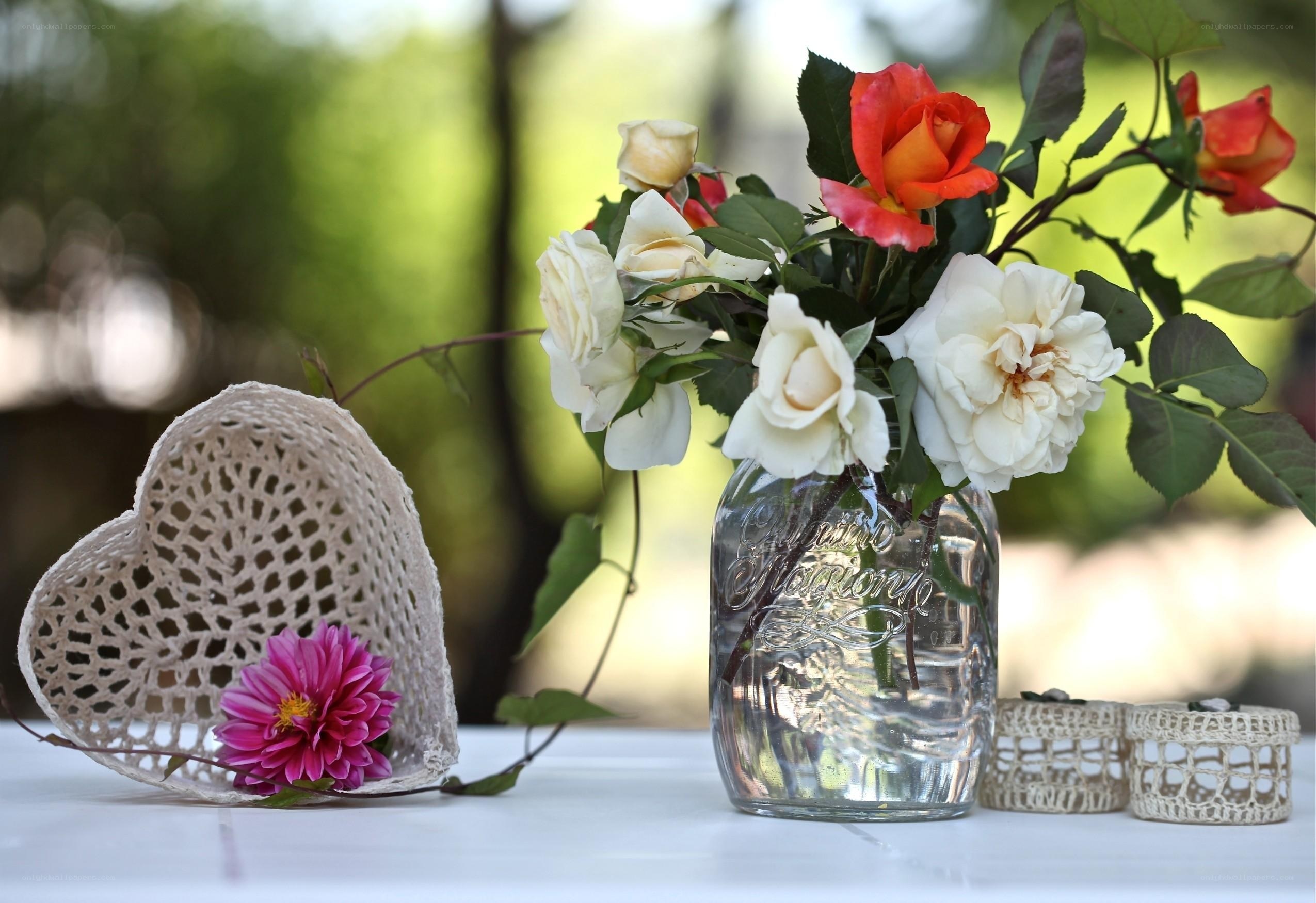 Flowers in a glass jar