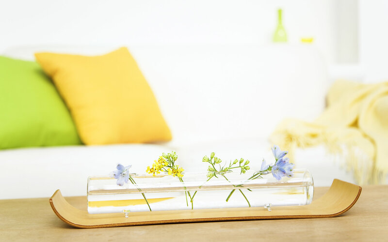 Flowers in a glass tube