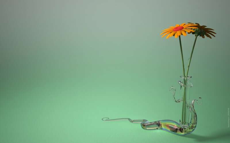 Flowers in a glass vase