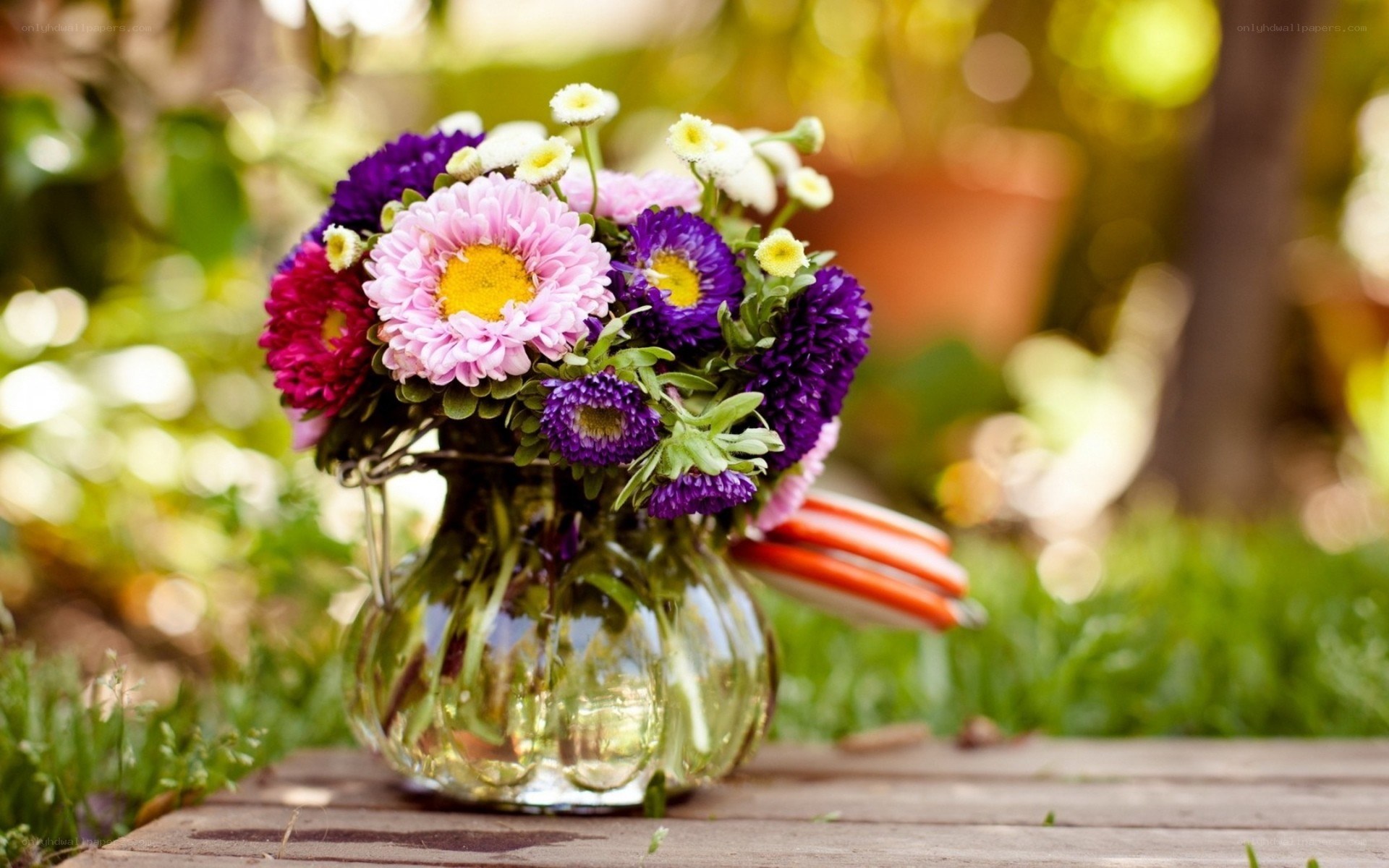 Flowers in a glass vase