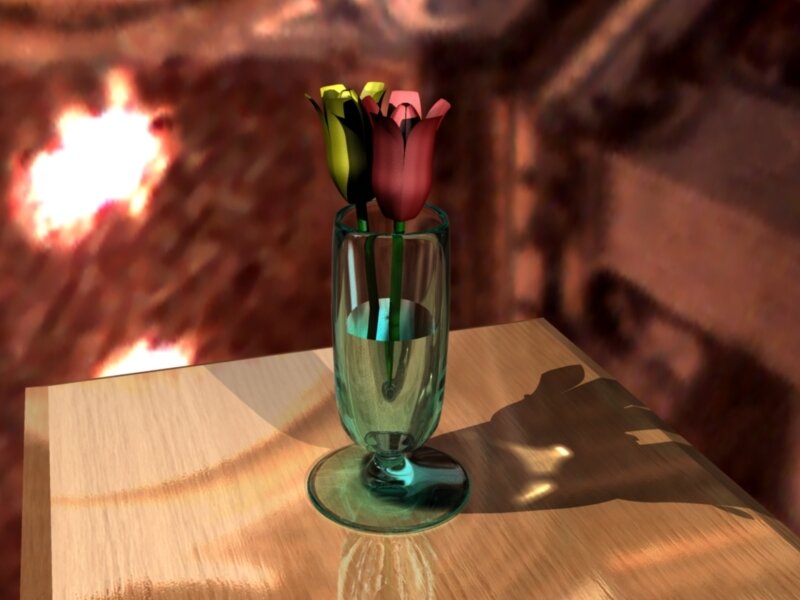 Flowers in a glass vase