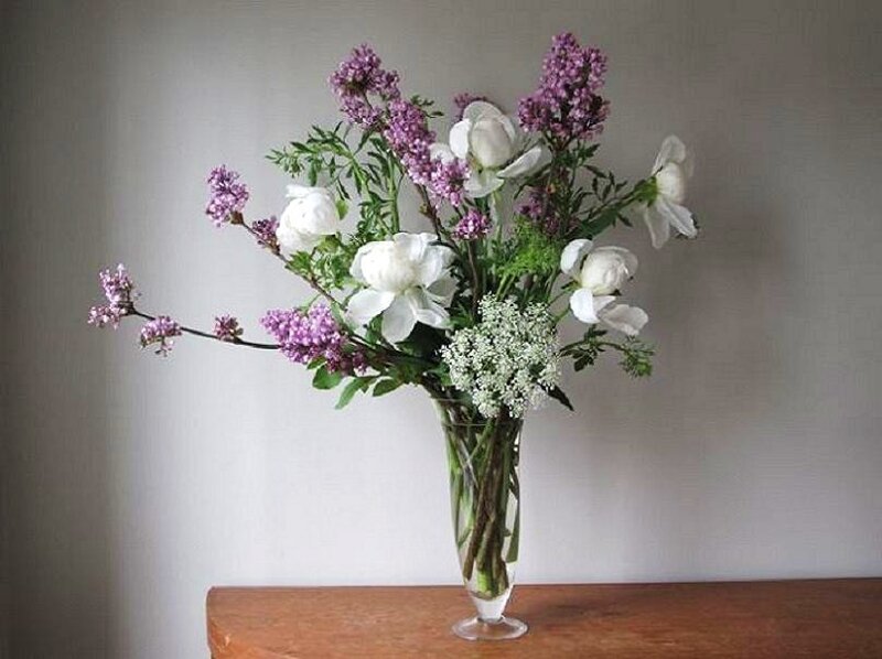 Flowers in a glass vase