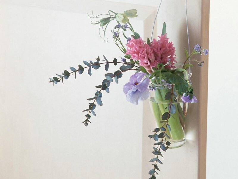 Flowers in a hanging vase