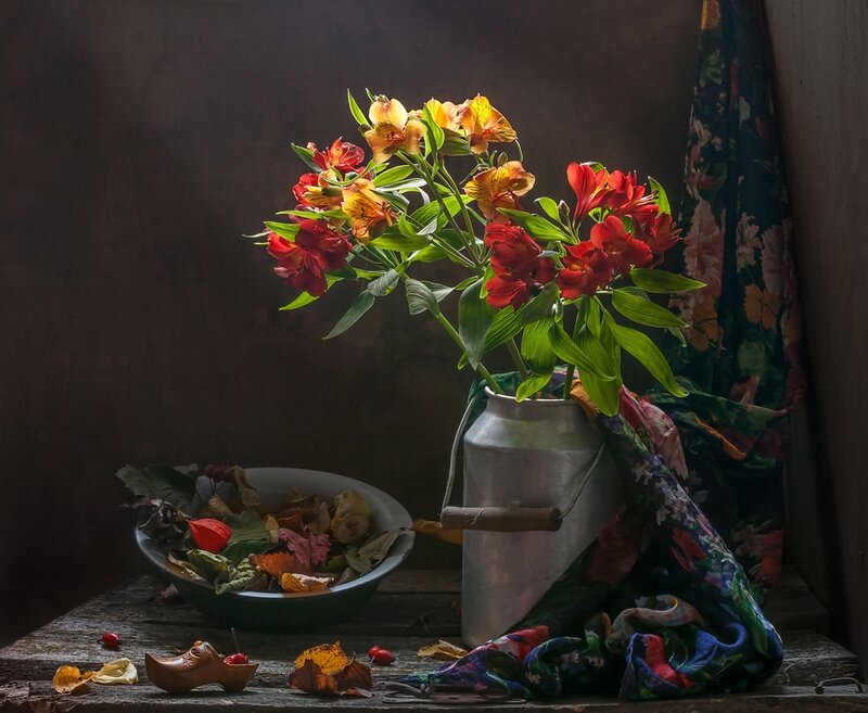 Flowers in a Milk Can