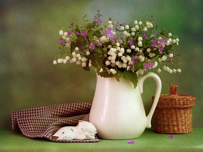 Flowers in a Pitcher — Green