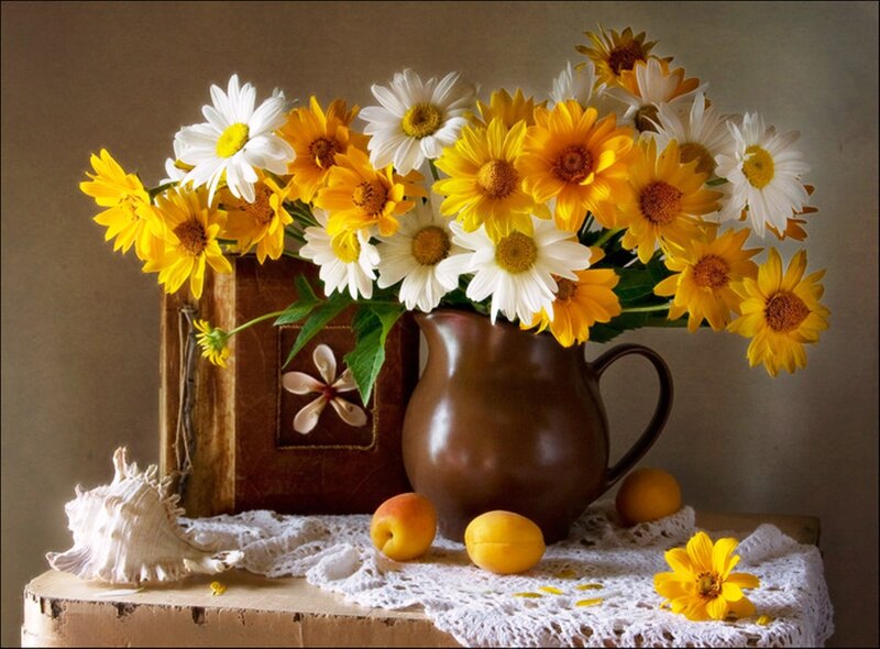 Flowers in a Pitcher — Yellow, Calm