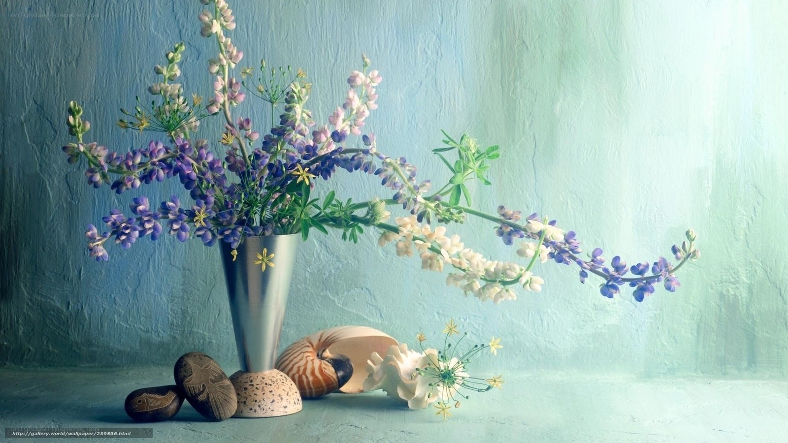 Flowers in a silver vase