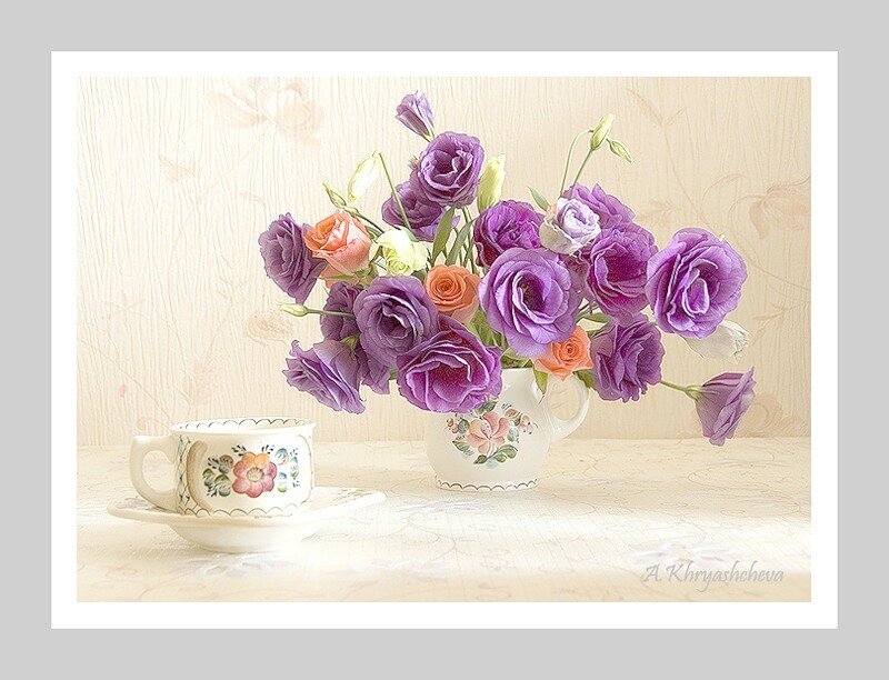 Flowers in a teacup