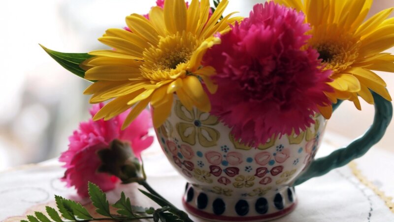 Flowers in a Teacup — Yellow, Calm