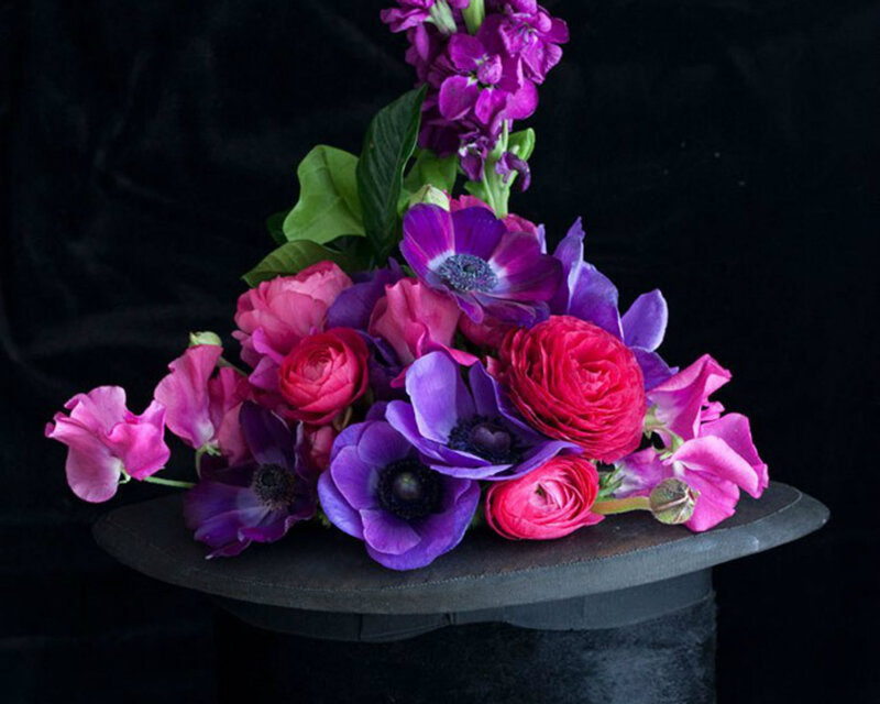 Flowers in a Top Hat
