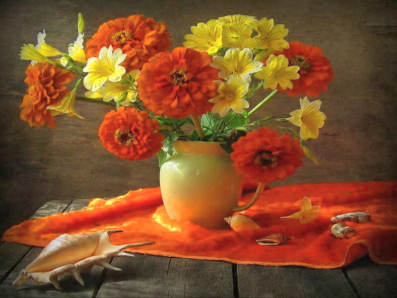 Flowers in a Vase — Orange