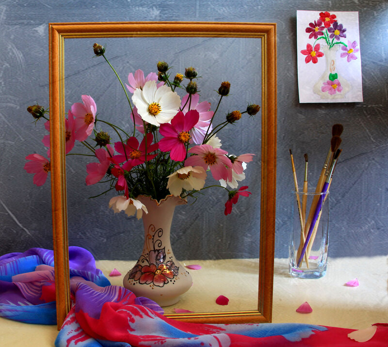Flowers in a Vase — Pink, Calm, Photograph