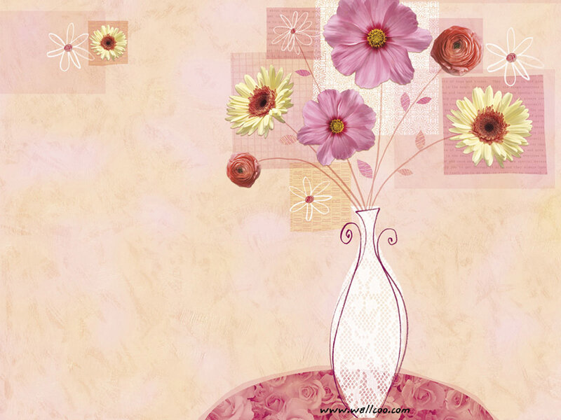 Flowers in a Vase — Pink