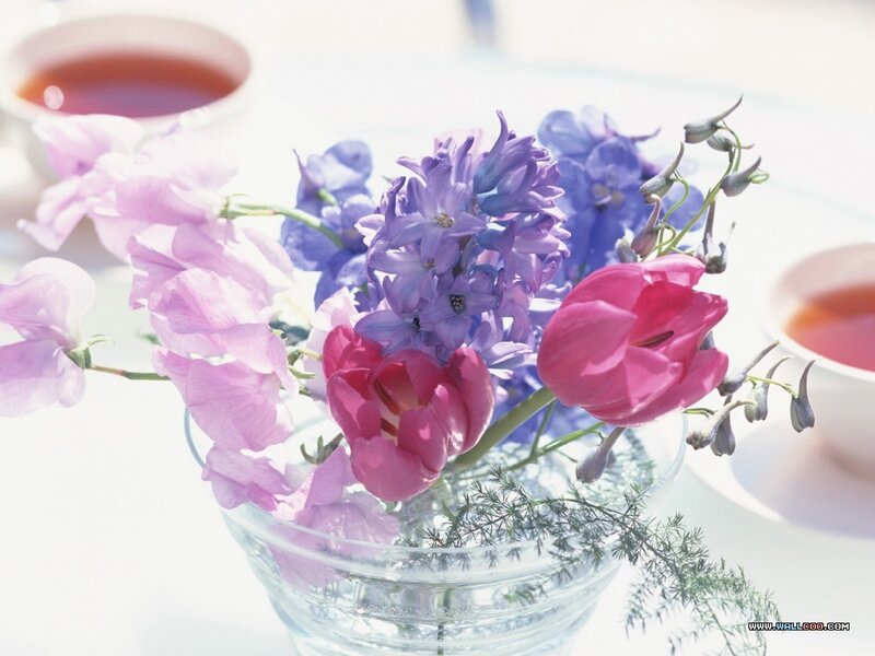 Flowers in a Vase — Purple