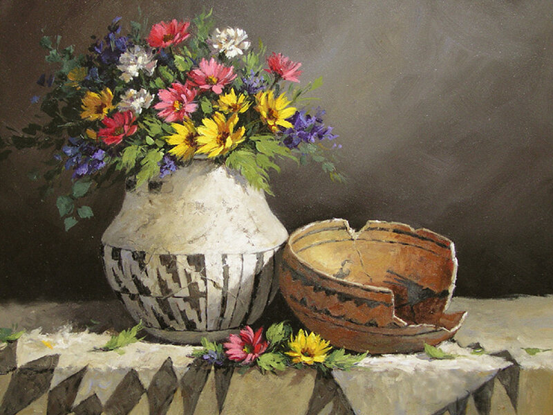Flowers in a Vase — White, Calm