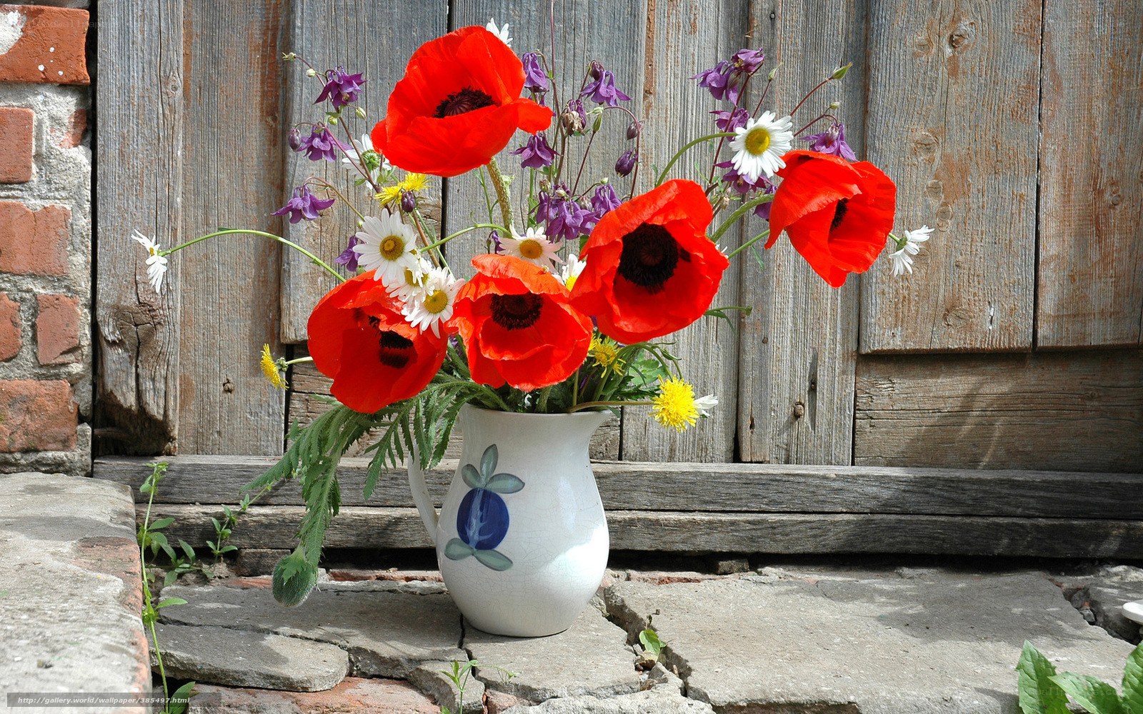 Flowers in a white jug
