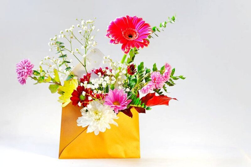 Flowers in a Yellow Envelope