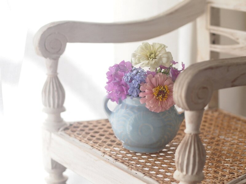Flowers in Blue Vase