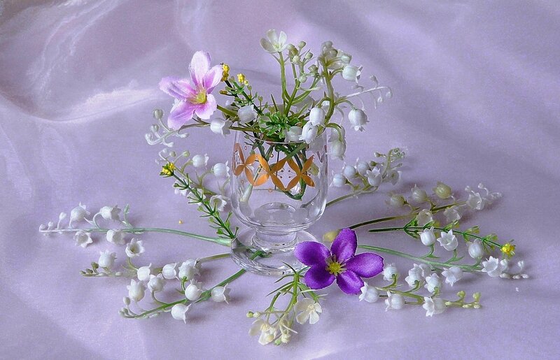 Flowers in Glass Vase — Lavender