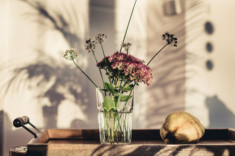 Flowers in Glass Vase — Pink, Serene